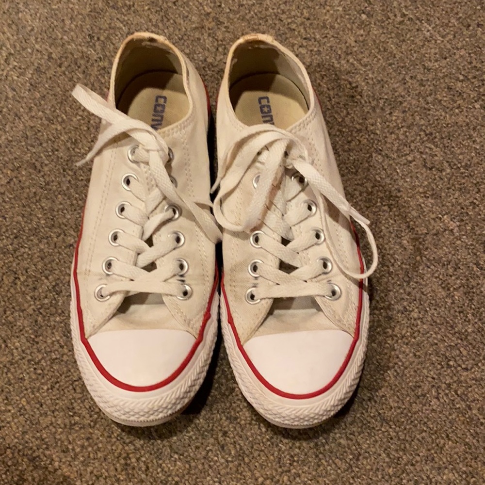 All white converse tennis shoes